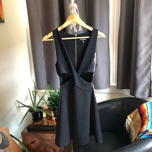 Express Black Cut-Out Skater Dress